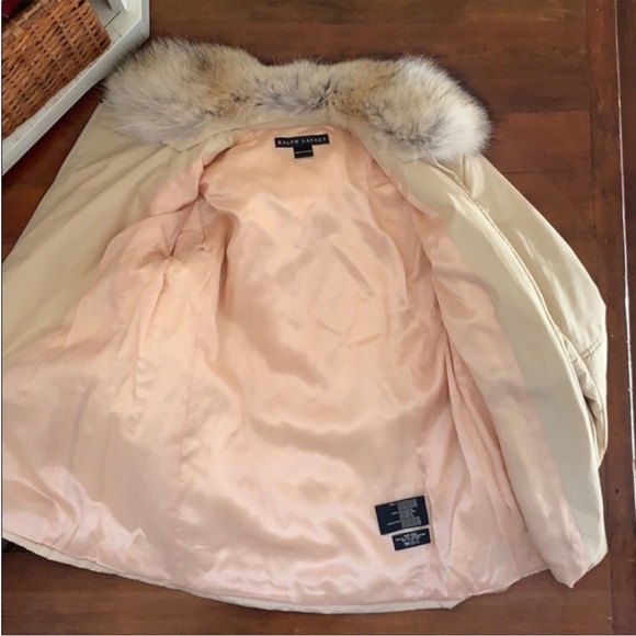 Ralph Lauren Black Label Fur Collar Puff Jacket in Tan - Picture 14 of 14